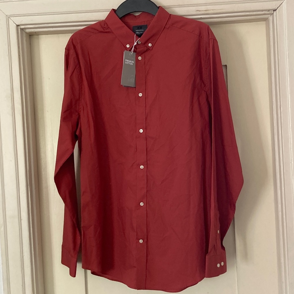 Red H&M Cotton Button-Down